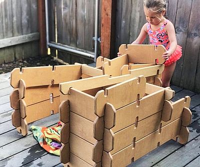 Build A Interlocking Boards Playhouse