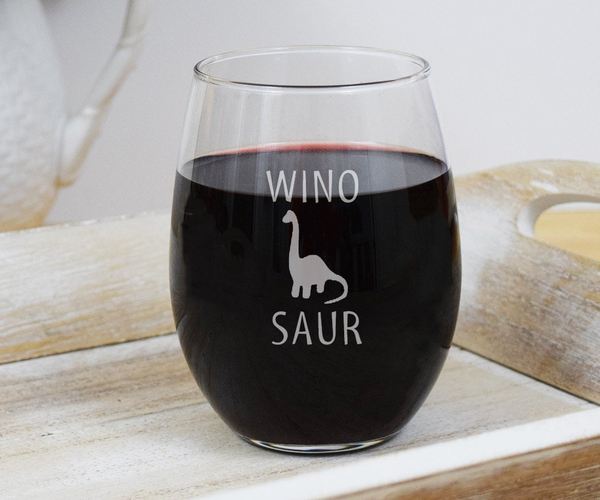 Kitchen & Dining Barware custom dinosaur wine glass Custom Winosaur