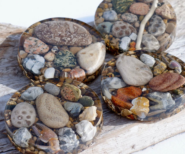 Shoreline Petoskey Stone Coaster Set