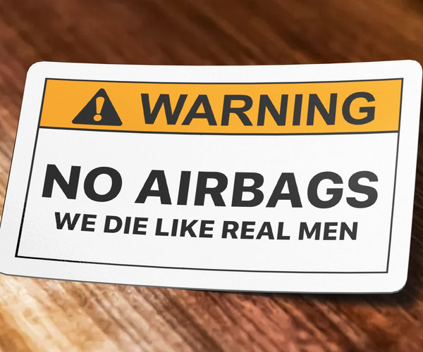 Warning No Airbags Sticker