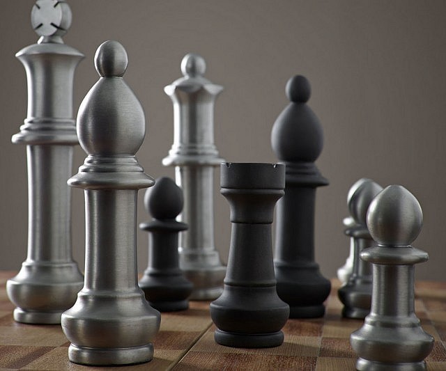 Giant Aluminum Chess Set