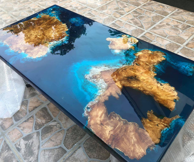 Blue River Epoxy Coffee Table