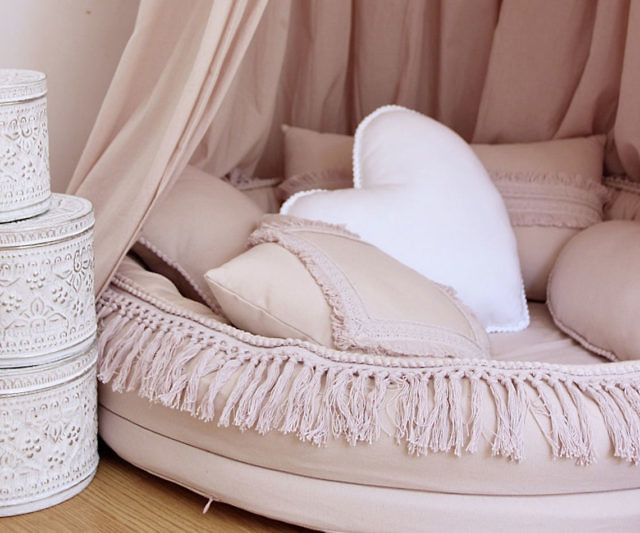 Boho Floor Pillow Reading Nook