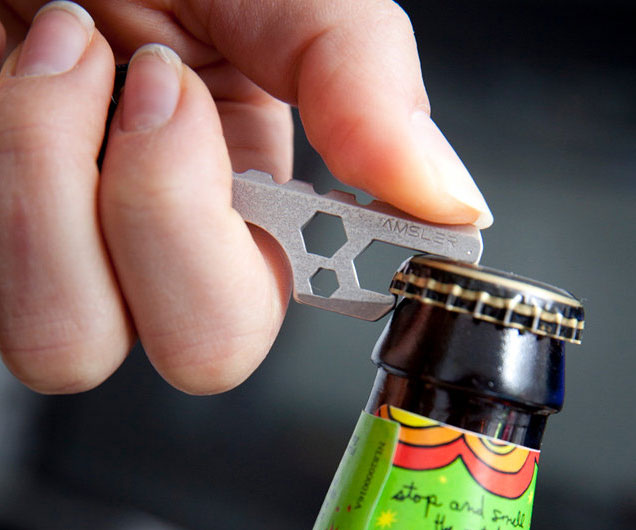 Knife And Bottle Opener Keychain