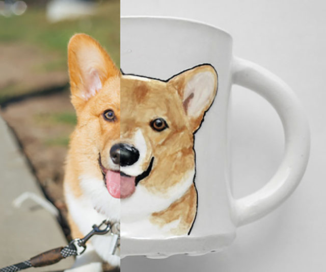 Carved Pet Portrait Mug