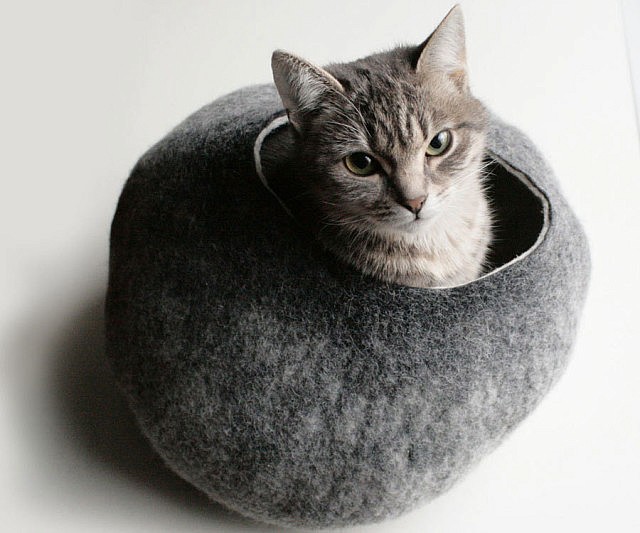 Fuzzy Bubble Cat Bed