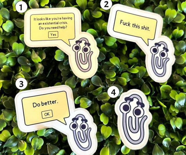 Clippy The Paperclip Funny Stickers