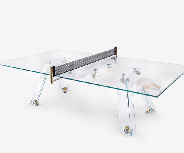 Crystal Glass Ping Pong Table