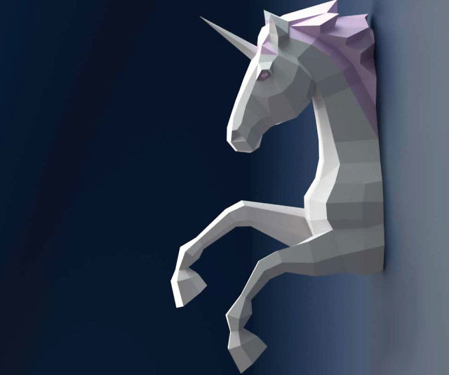 Diy Wall Mounted 3d Unicorn Papercraft