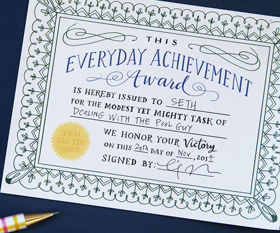 achivement certificates