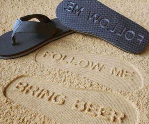 Follow Me Bring Beer Sandals