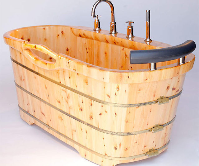 Freestanding Wooden Bathtub