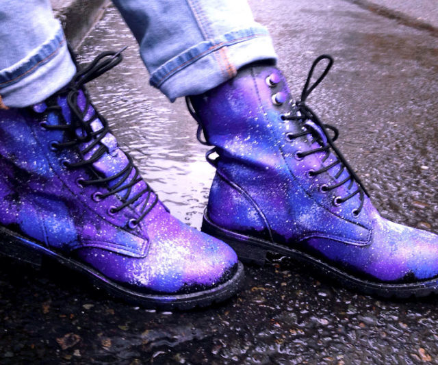 painted combat boots