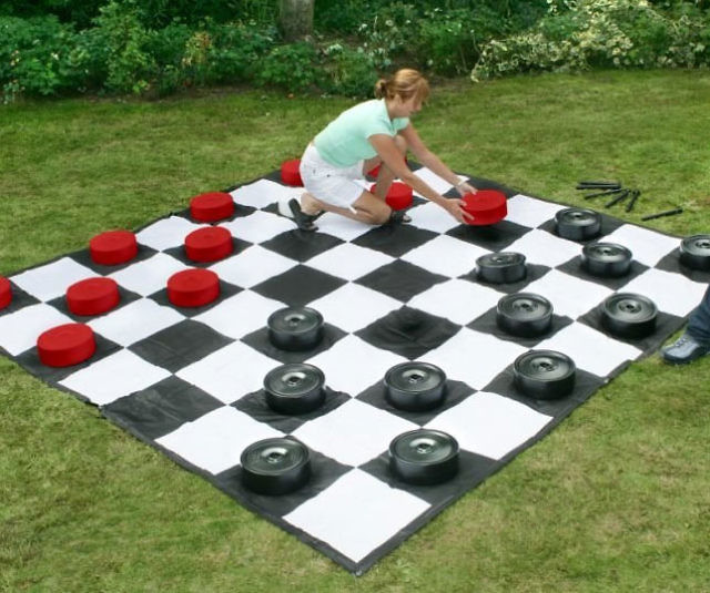 Large Heavy Duty Shot Glass Drafts or Checkers Drinking Game Board