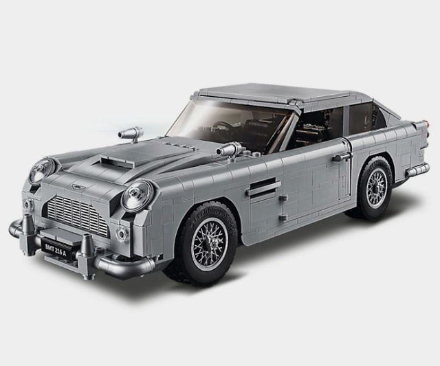 M LEGO® Birthday card James Bond LEGO® car Black and white Aston Martin DB5