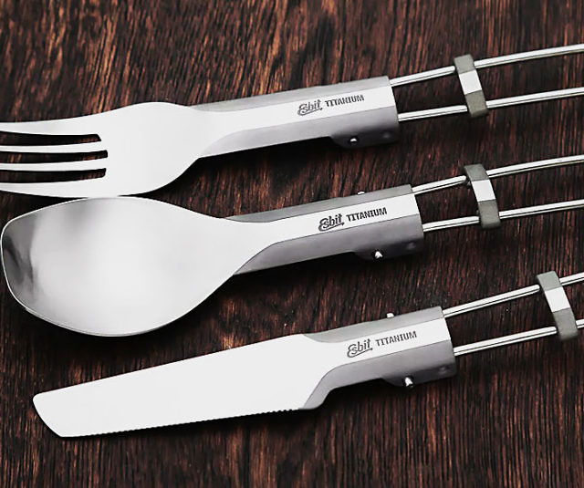 Lightweight Folding Titanium Utensils