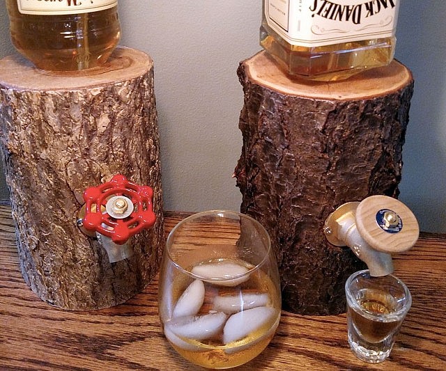 Log Shaped Liquor Dispenser