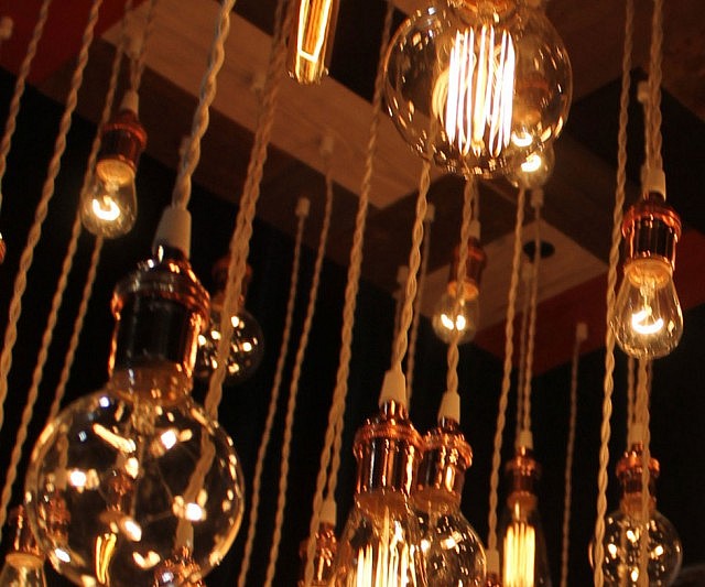 Vintage Light Bulbs Chandelier