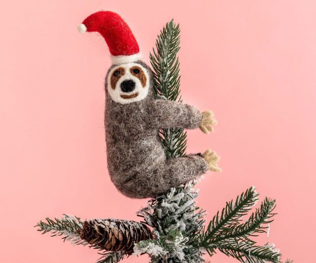 Sloth Christmas Tree Topper
