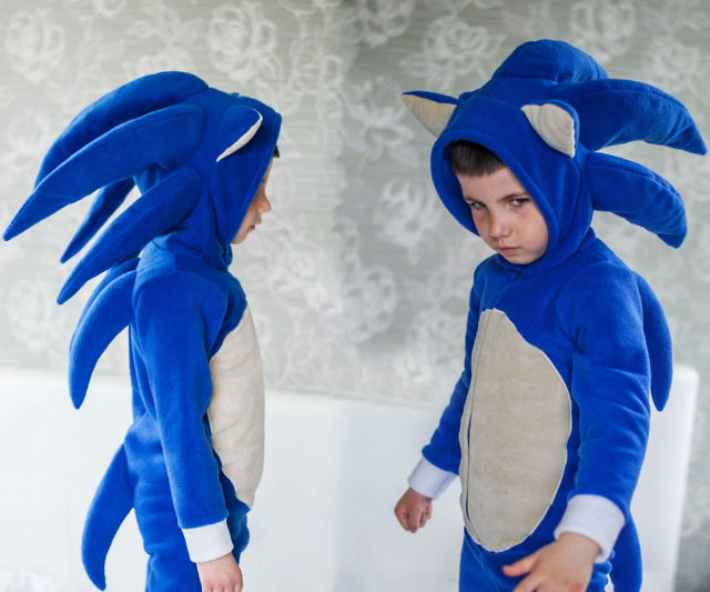 Peignoir Sonic The Hedgehog Pour Garçons – Capuche à Oreilles 3D, Broderies Sonic Et Knuckles – Polaire Douce Et Chaud