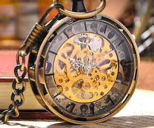 steampunk skeleton pocket watch