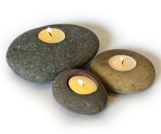 Tealight Rock Candle Holders