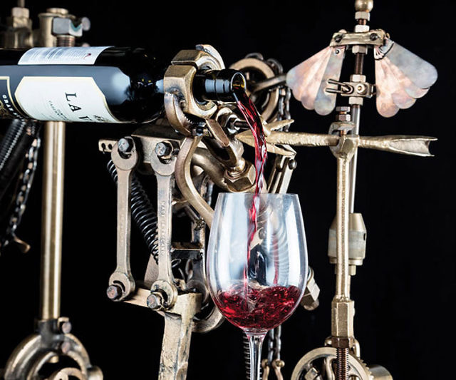 Overly Complicated Wine Pouring Machine