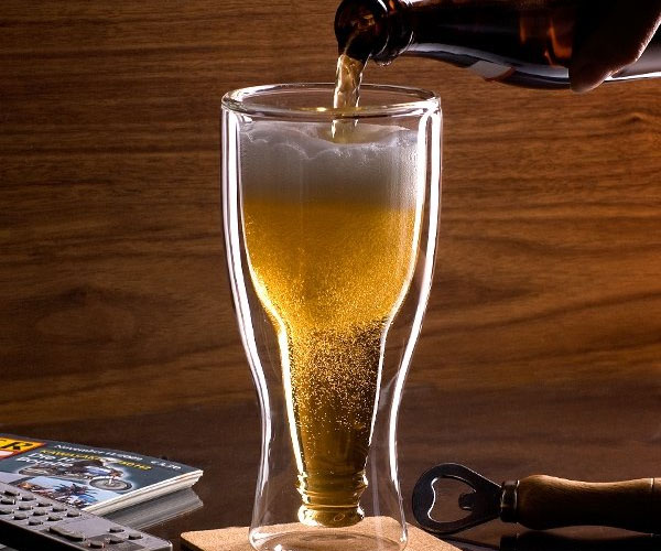 Upside Down Beer Bottle Glass
