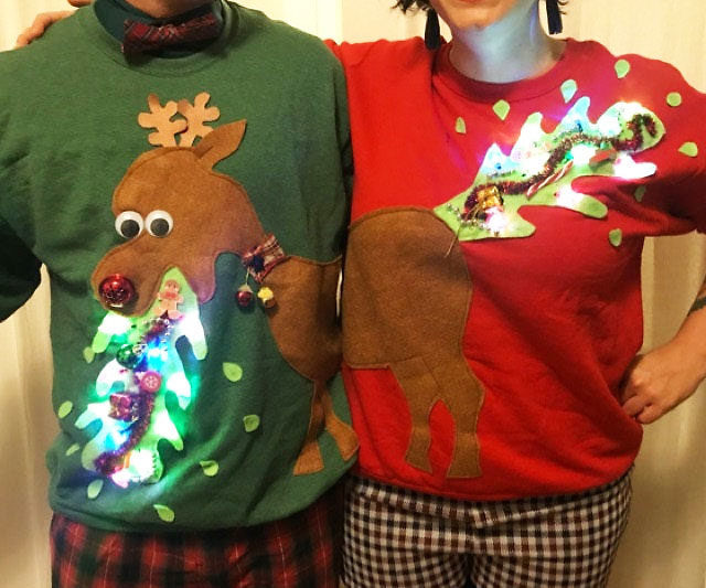Vomiting Reindeer Ugly Xmas Sweaters