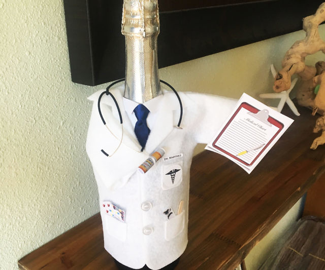 White Coat Wine Bottle Cover