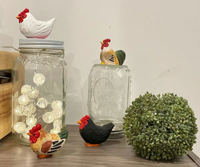 Collectible Wood Chicken Figurine