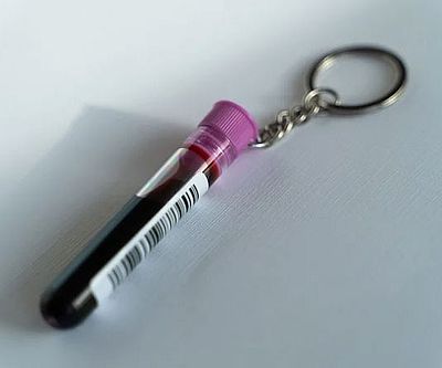Blood Test Tube Keychain