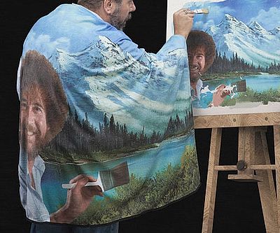 Seven Times Six Coperta In Pile Bob Ross - 116,8 X 152,4 Cm - Morbida Flanella Con Collage Di Dipinti, Regalo Ufficiale